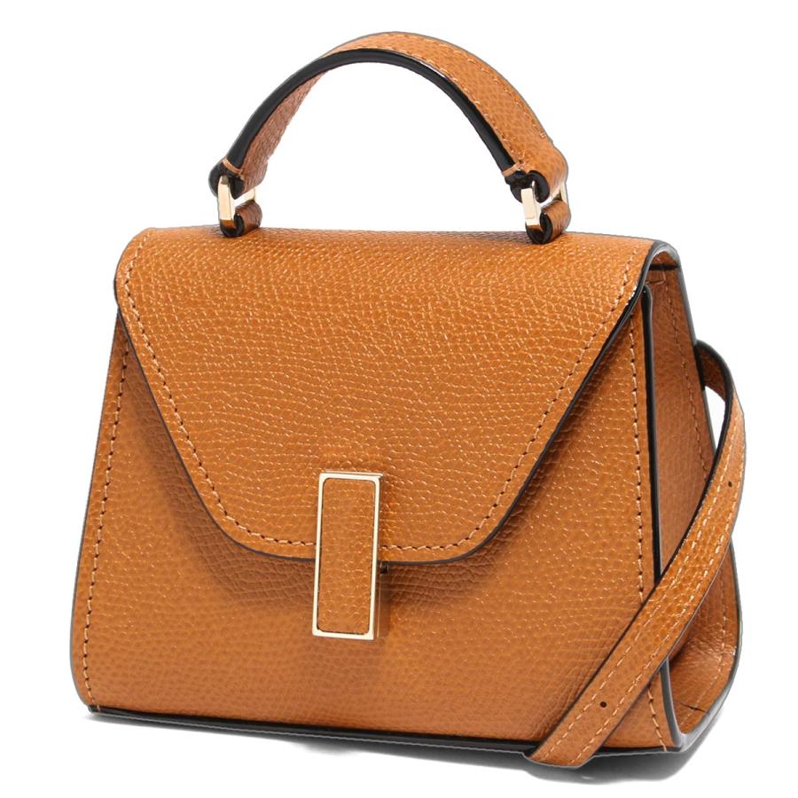 Valextra ヴァレクストラミニハンドバッグレザーオレンジ系ブラウン