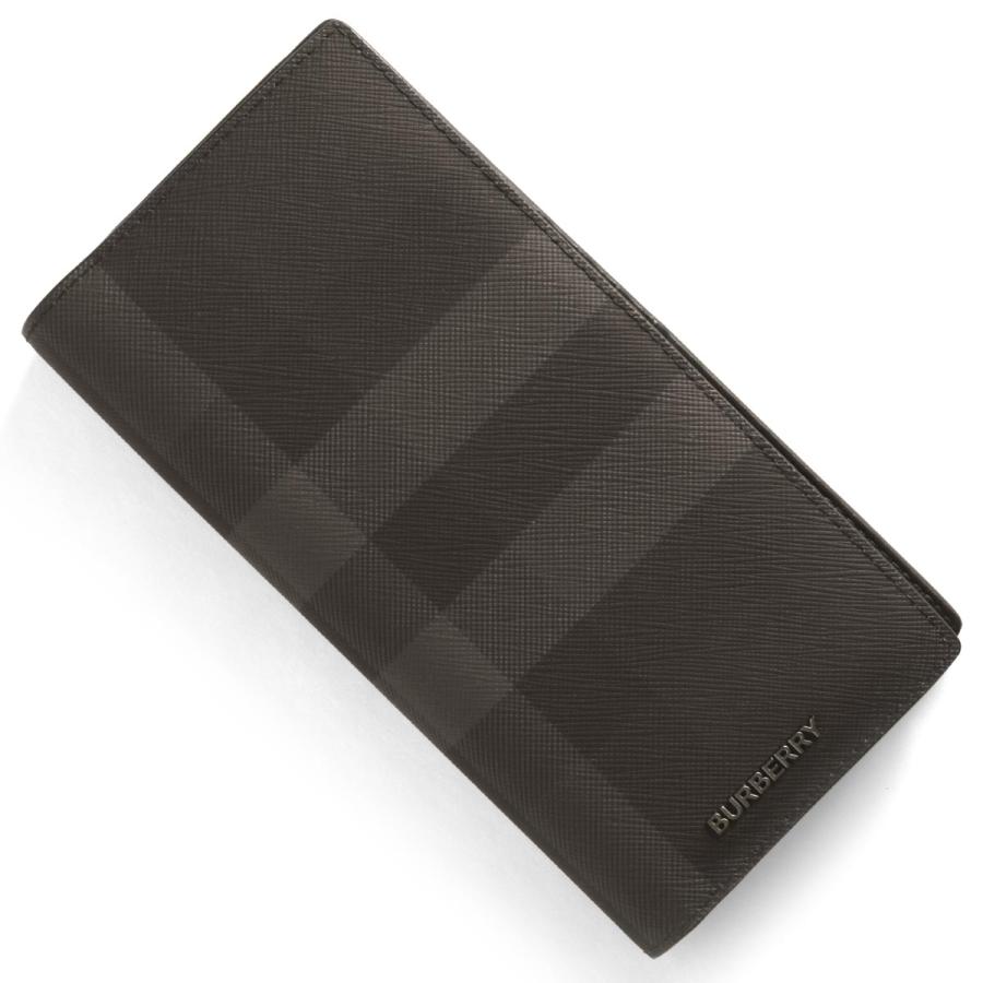 バーバリー 長財布 財布 メンズ チャコールチェック チャコールグレー