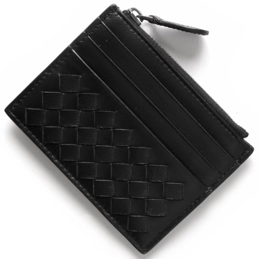 BOTTEGA VENETA コインケース 黒 ボッテガヴェネタ カード用ポケット付コインケース イントレ