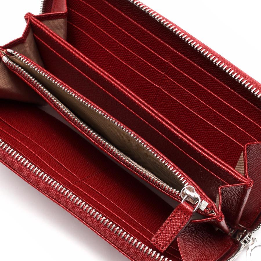 BVLGARI ブルガリ ラウンドジップ ラウンドファスナー 長財布 レザー 赤