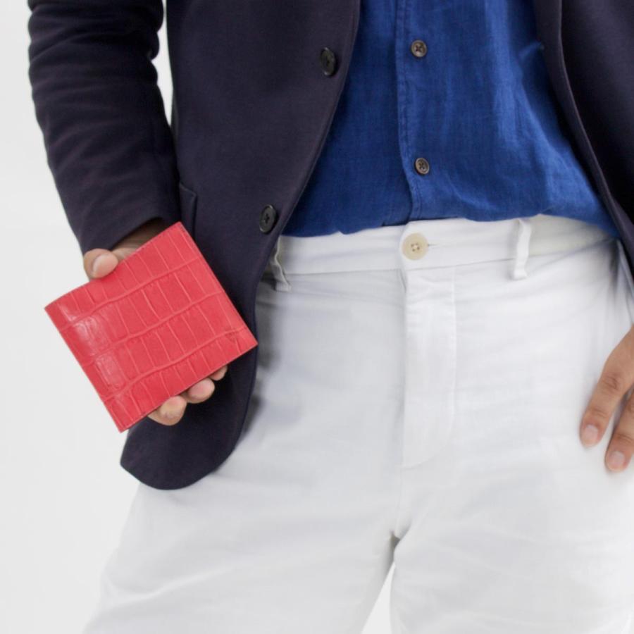 カードケース付✨Felisi フェリージ 452 クロコ 型押し 二つ折り財布 Felisi フェリージ 二つ折り財布 財布 メンズ クロコ型押し