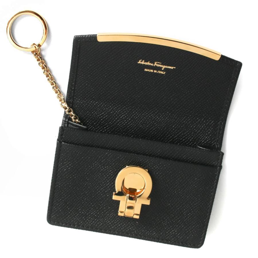 FERRAGAMO フェラガモ カードケース レディース ガンチーニ ブラック