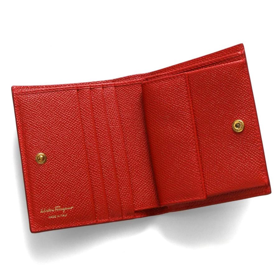 フェラガモ ガンチーニ コンパクトウォレット リップスティックレッド フェラガモ ガンチーニ コンパクトウォレット リップスティックレッド