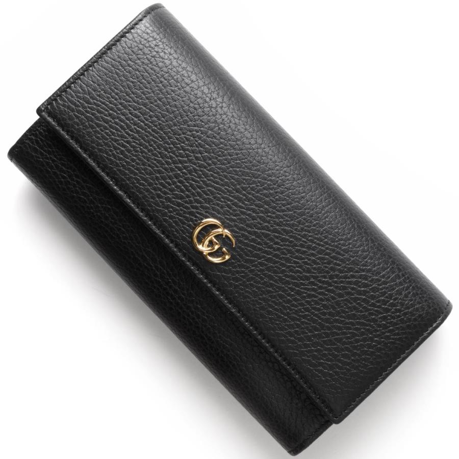GUCCI（グッチ） 長財布 財布 レディース プチGGマーモント ブラック