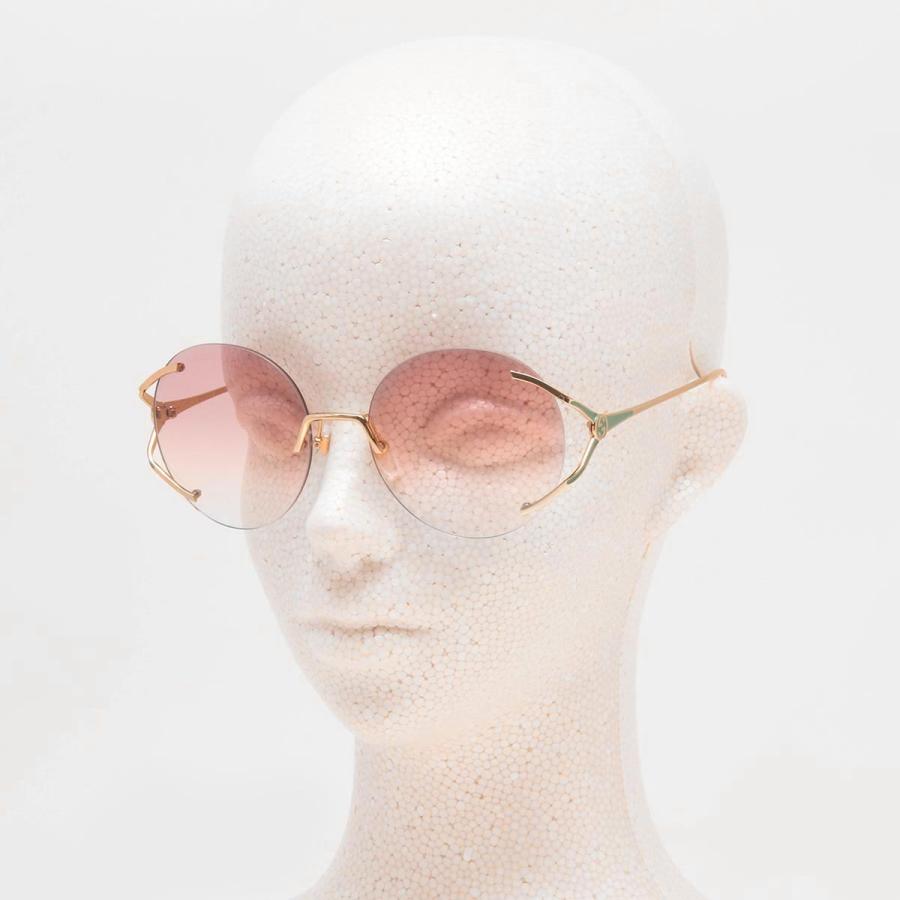 美品 GUCCI オールドグッチ リムレス Y2K ゴールド サングラス レア gucciリムレスサングラス