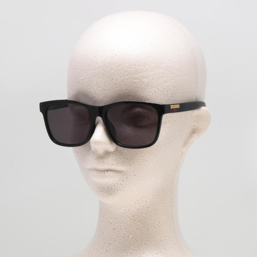 グッチ サングラス メンズ レディース ウェリントン UVカット ブラック&グレー GG0746SA 001 GUCCI