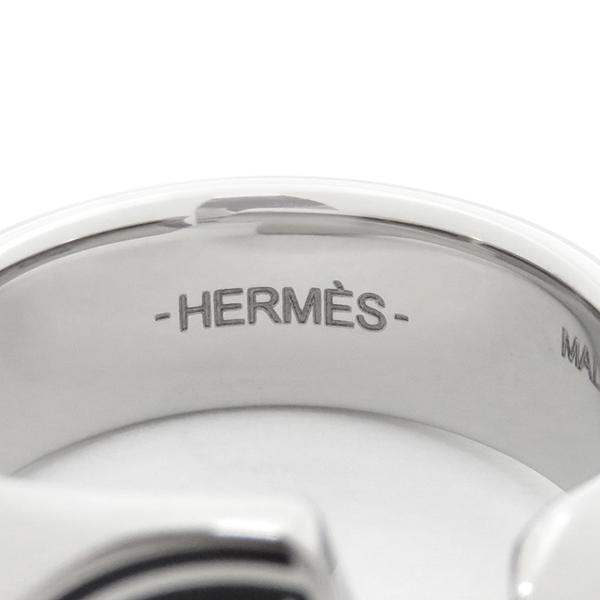 激安で販売 エルメス HERMES リング 指輪 カルーゼル リング カルーゼル メタル/ラッカー ブラックXシルバー- 18号 ♯T58メンズ【箱】 定番 人気 美品 