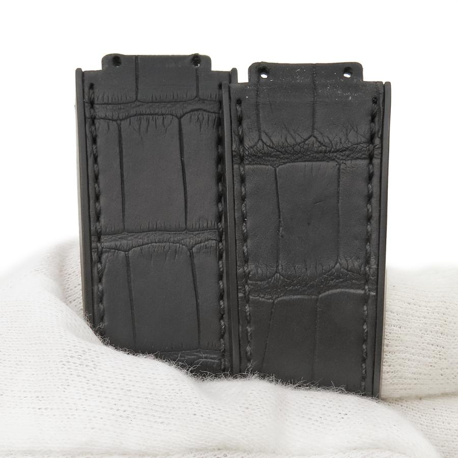 【良品】HUBLOTウブロ 純正クロコラバーストラップ ブラック ビッグバン HUBLOT ウブロ 腕時計パーツ ビッグバン クロコ×ラバーバンド