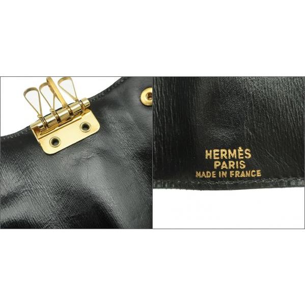 希少 エルメス キーケース 4連 ボックスカーフレザー ブラック HERMES エルメス キーケース 4連キーケース ボックスカーフ