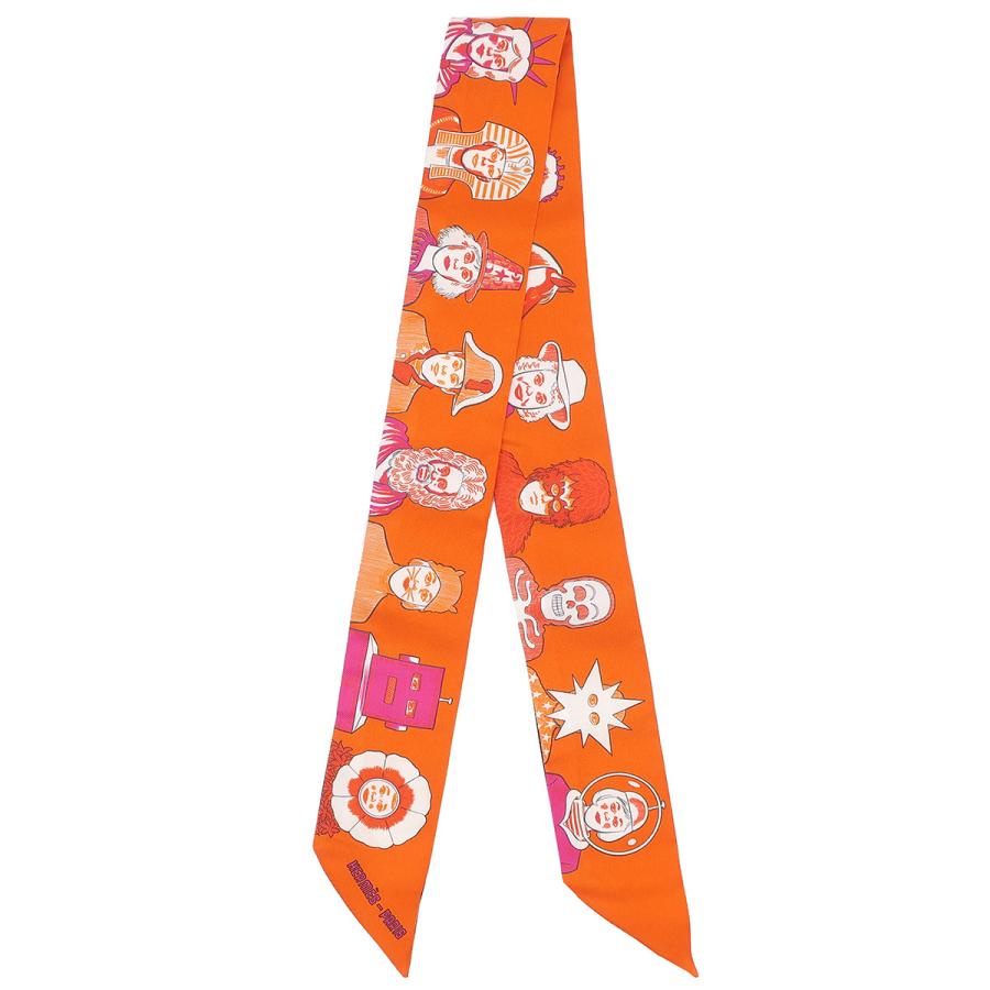 HERMES エルメス スカーフ ツイリー シルク オレンジ 【HERMES