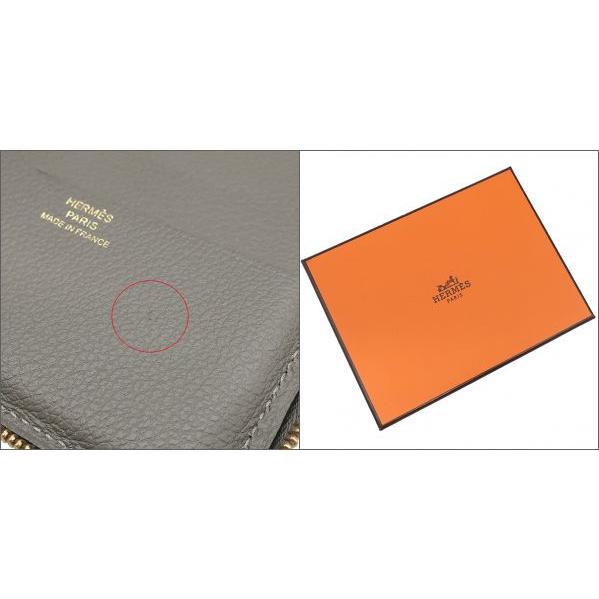 エルメス 二つ折り財布 ジップアンゴー2 エバーカラー グレー