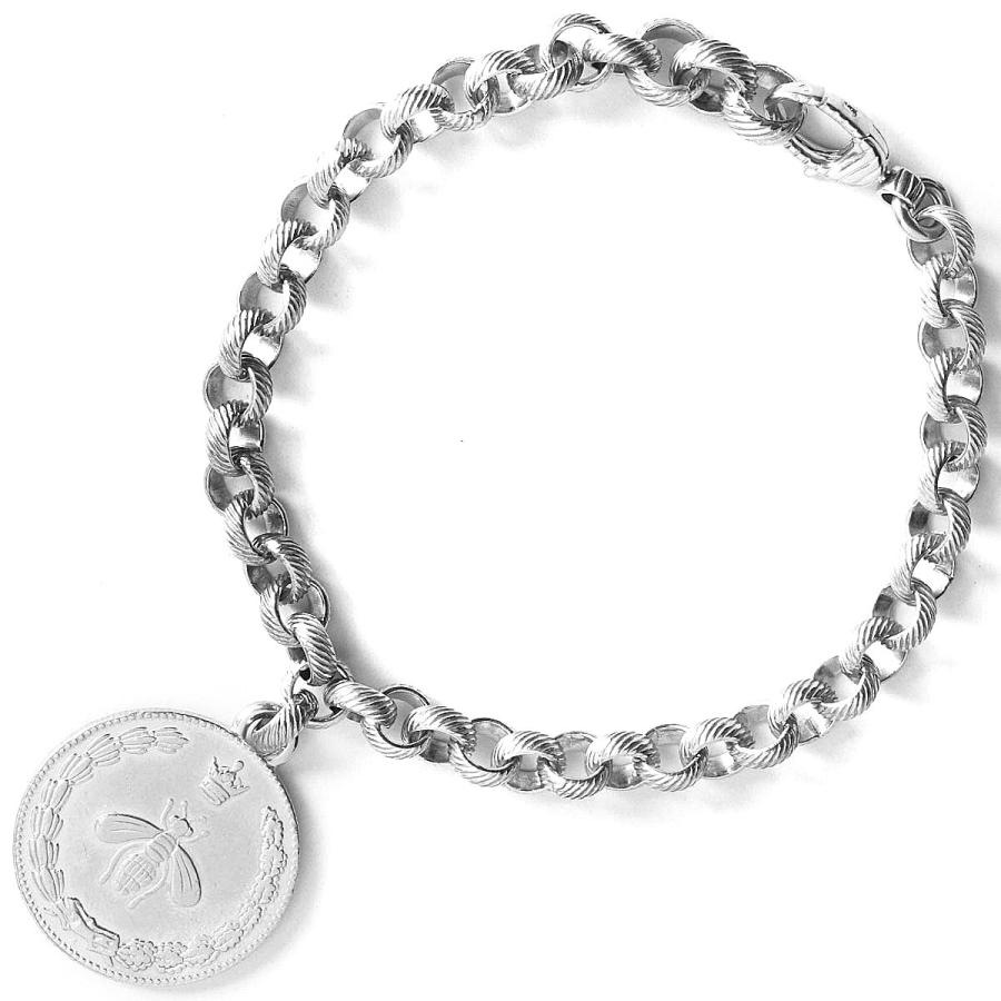 グッチ ブレスレット アクセサリー メンズ コイン チャーム ビー シルバー J8400 0702 Gucci Acguj ブランドバッグ ブルーク 通販 Yahoo ショッピング
