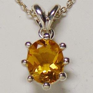 シルバーペンダントトップ 王冠モチーフ 天然石 シトリン Royal crown 