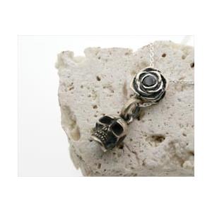 シルバーネックレス ブラックローズ Black Rose Bタイプ 薔薇モチーフ 