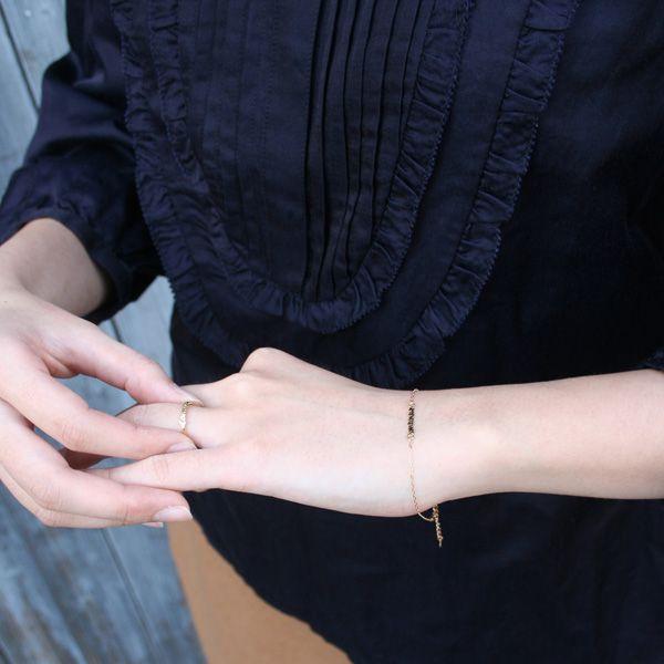 ネームブレスレット 18k ゴールド オーダーメイド : ブルーレース