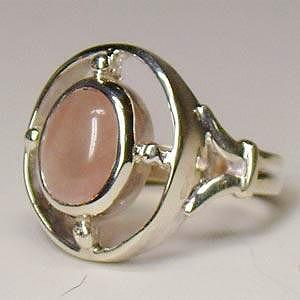 シルバーリング 指輪 ピンクの天然石 ローズクォーツ シルバー925
