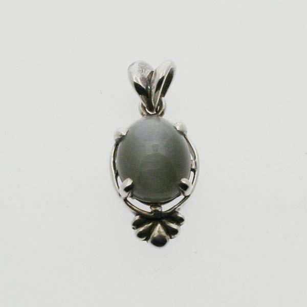 天然石キャッツアイ　シルバーペンダント トップ　Victorian stones（S)