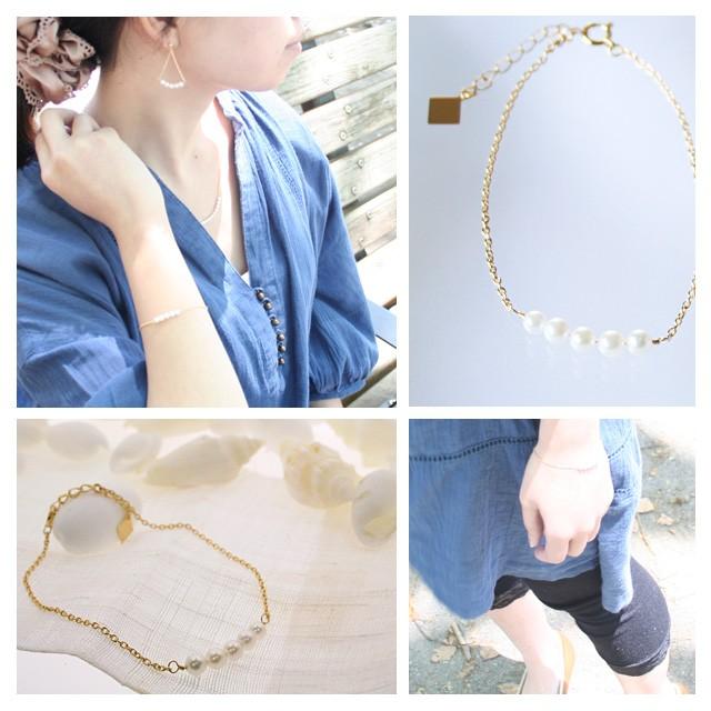 K18 ベビーパール アコヤ ブレスレット : ブルーレース ジュエリー工房