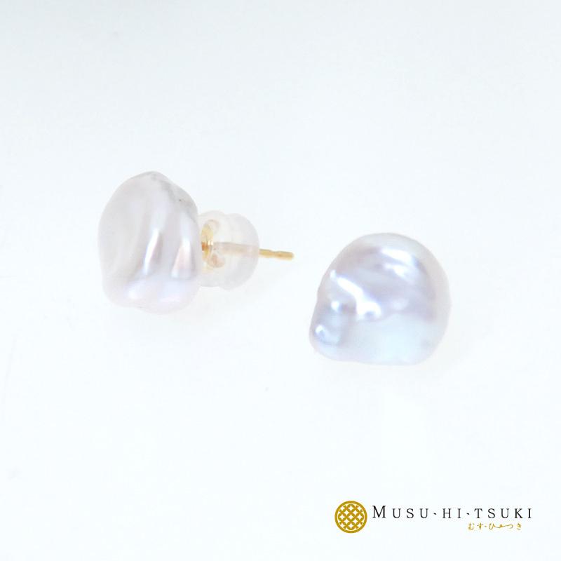 【美品】hamaya 淡水真珠ピアス パールピアス 18k アレルギー 本真珠 パール ピアス 18金 淡水パール レディース 1粒 大ぶり アレルギー対応