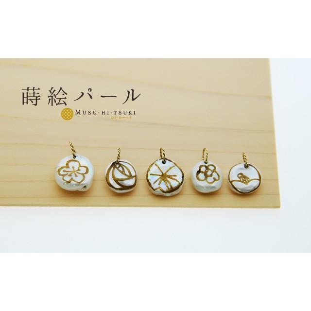 パール ネックレス 1粒 花 ネックレストップ K10 花びら蒔絵パール 