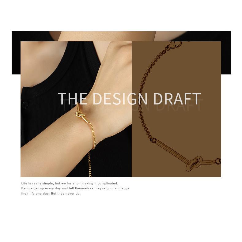 おかかさま専用FRED 結び目デザイン ブレスレット BLUE LEAF（ブルーリーフ） ブレスレット 結び目 ボールチェーン