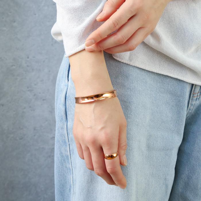 銅 純銅製 バングル ブレスレット レディース メンズ 女性 男性 ブレス  シンプル アクセント 太め 細め アクセサリー | BLUE LEAF | 10