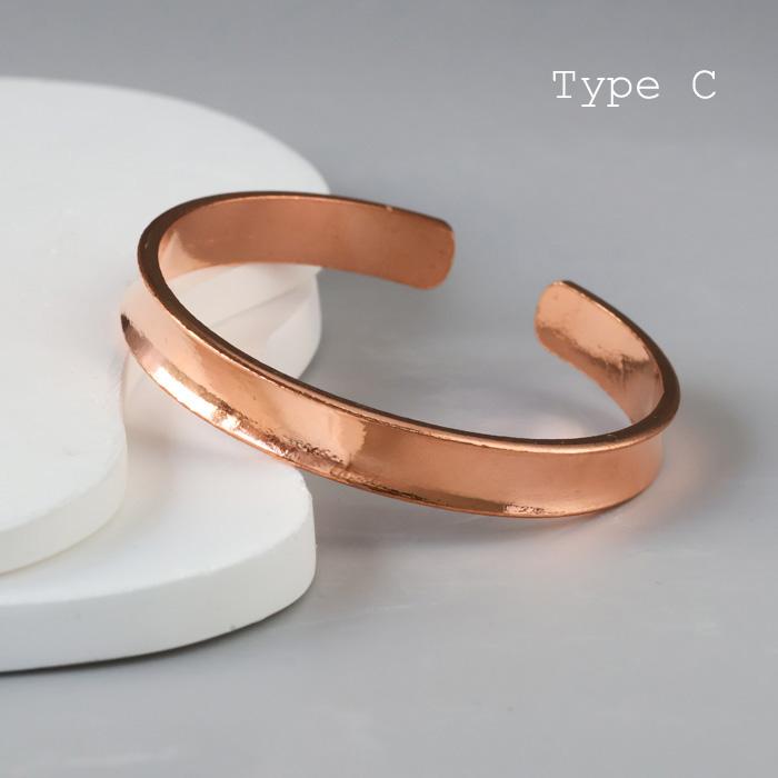 銅 純銅製 バングル ブレスレット レディース メンズ 女性 男性 ブレス  シンプル アクセント 太め 細め アクセサリー | BLUE LEAF | 05