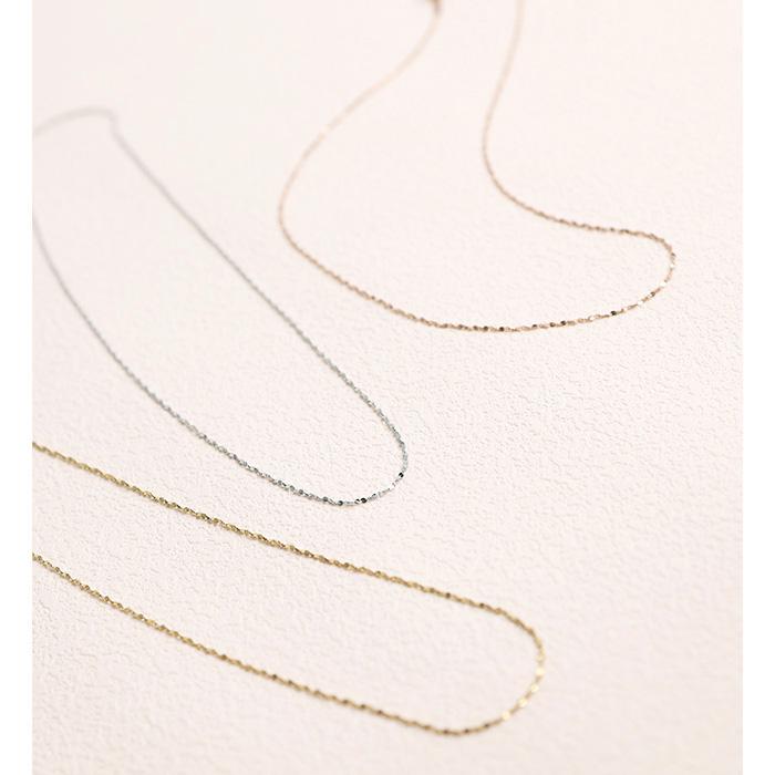 ステンレス ネックレス チェーン ペタルチェーン 40cm 45cm 50cm 金属アレルギー対応 k18コーティング シルバー  ゴールド ピンクゴールド | BLUE LEAF | 10