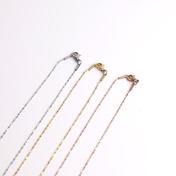 ステンレス ネックレス チェーン ペタルチェーン 40cm 45cm 50cm 金属アレルギー対応 k18コーティング シルバー  ゴールド ピンクゴールド | BLUE LEAF | 09