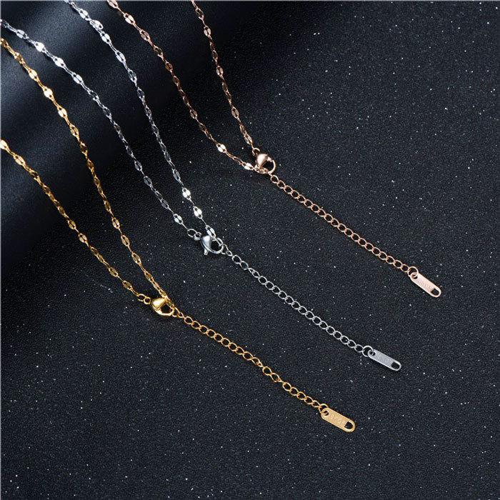 ペタルチェーン 2mm 40cm 45cm チェーン ステンレス ネックレス ステンレスチェーン エクレアチェーン 低アレルギー 男女兼用 ハンドメイド 素材 | BLUE LEAF | 09