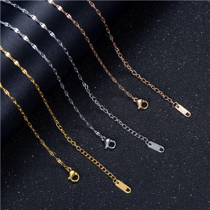 ペタルチェーン 2mm 40cm 45cm チェーン ステンレス ネックレス ステンレスチェーン エクレアチェーン 低アレルギー 男女兼用 ハンドメイド 素材 | BLUE LEAF | 11