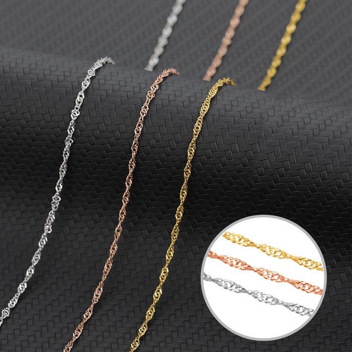 スクリューチェーン 2.5mm 40cm 45cm チェーン ステンレス ネックレス ステンレスチェーン スクリュー 低アレルギー 男女兼用 ハンドメイド 素材 | BLUE LEAF | 11