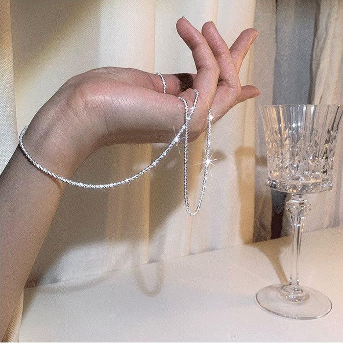 クリスクロスチェーン 2.5mm ステンレス チェーン 40cm 45cm ネックレス キラキラ 金属アレルギー 男女兼用 ネックレスチェーン ハンドメイド 素材 | BLUE LEAF | 09