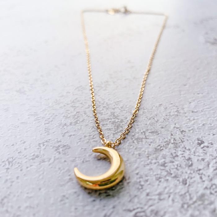 パームツリー&三日月　ネックレス2本セット　ゴールド ネックレス レディース ヤシの木 パームツリー パヴェ 18金 18KGP