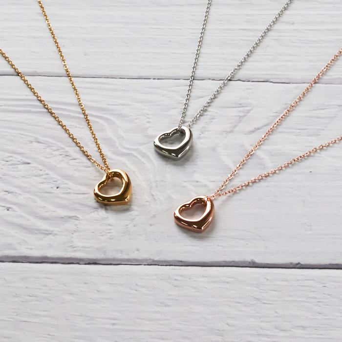 BLUE LEAF（ブルーリーフ） ステンレス ネックレス ハート オープン