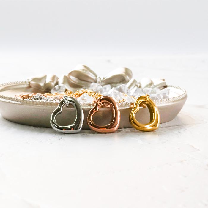 BLUE LEAF（ブルーリーフ） ステンレス ネックレス ハート オープン