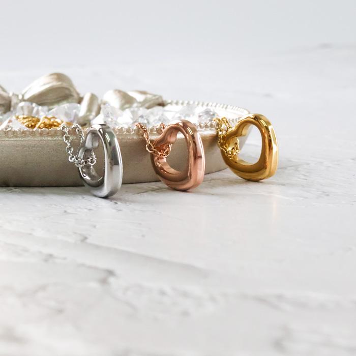 BLUE LEAF（ブルーリーフ） ステンレス ネックレス ハート オープン