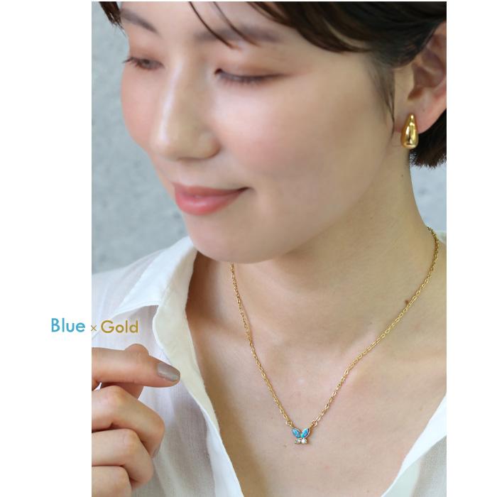 BLUE LEAF（ブルーリーフ） ネックレス 蝶 バタフライ サージカル