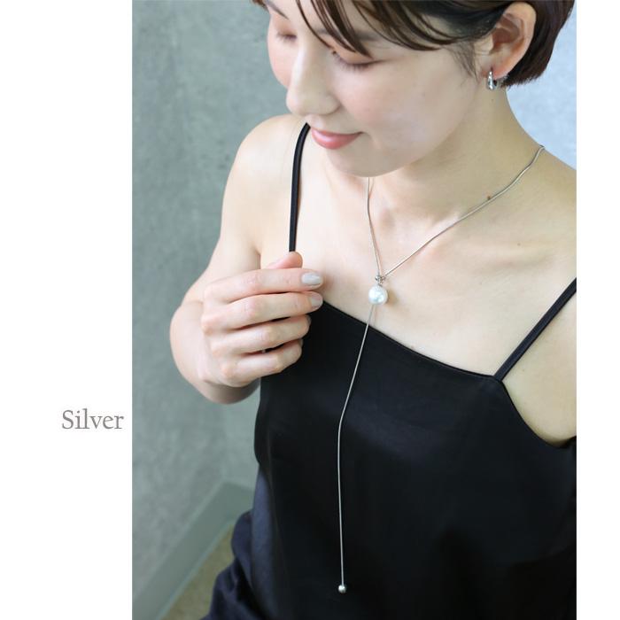 BLUE LEAF（ブルーリーフ） スライドネックレス パール ロング 長さ