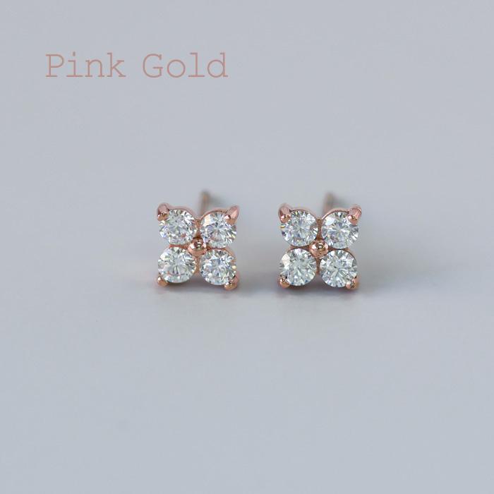 BLUE LEAF（ブルーリーフ） ピアス フラワー 花 四つ葉 小ぶり 小さめ