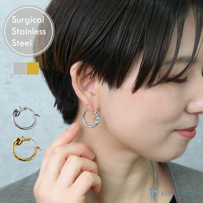 BLUE LEAF（ブルーリーフ） ピアス 結び目 スナップピアス ワンタッチ