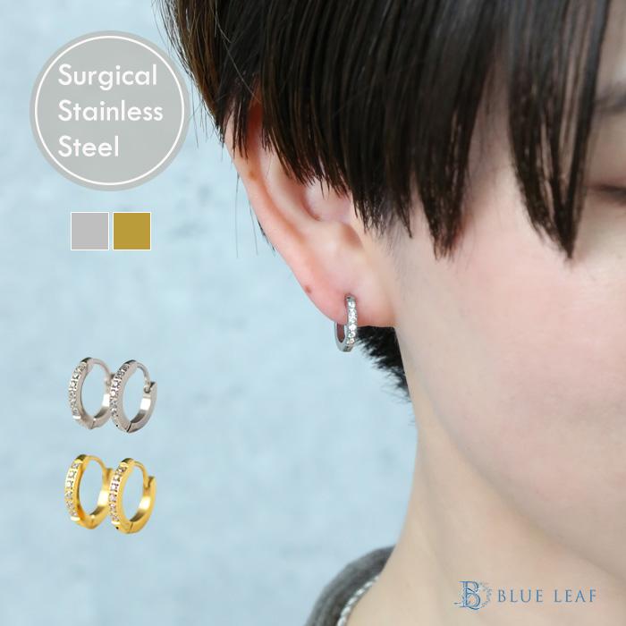 BLUE LEAF（ブルーリーフ） ピアス CZダイヤ フープピアス k18 