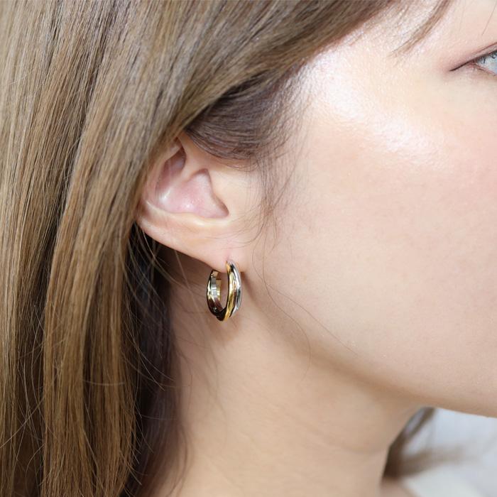 BLUE LEAF ピアス ステンレス トリプルカラー トリニティカラー3 BLUE LEAF ピアス ステンレス トリプルカラー トリニティカラー3