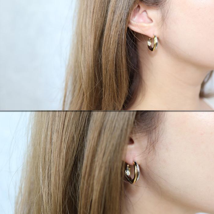 BLUE LEAF ピアス ステンレス トリプルカラー トリニティカラー3 BLUE LEAF ピアス ステンレス トリプルカラー トリニティカラー3