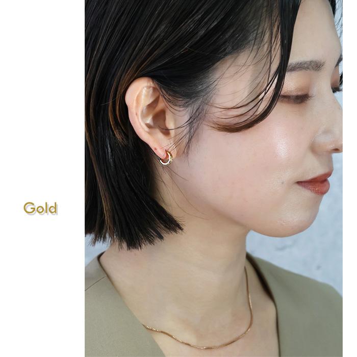 BLUE LEAF ピアス フープ 小ぶり 小さめ CZダイヤ キュービック BLUE LEAF ピアス フープ 小ぶり 小さめ CZダイヤ キュービック