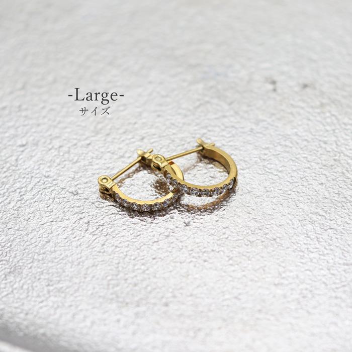 BLUE LEAF（ブルーリーフ） ピアス フープ サイズ 選べる ハーフ CZ