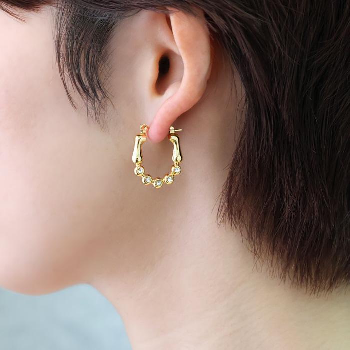 BLUE LEAF（ブルーリーフ） ピアス フープ キュービックジルコニア CZ