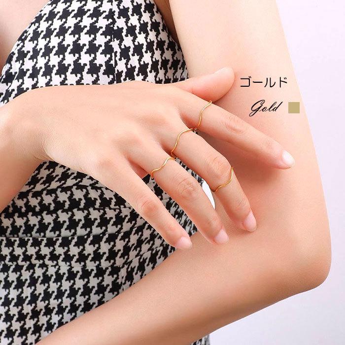 リング 指輪 0.8mm 波型 ステンレスリング ペアリング ジュエリー 男女兼用 アクセサリー サージカルステンレス 316 金属アレルギー対応 | BLUE LEAF | 05