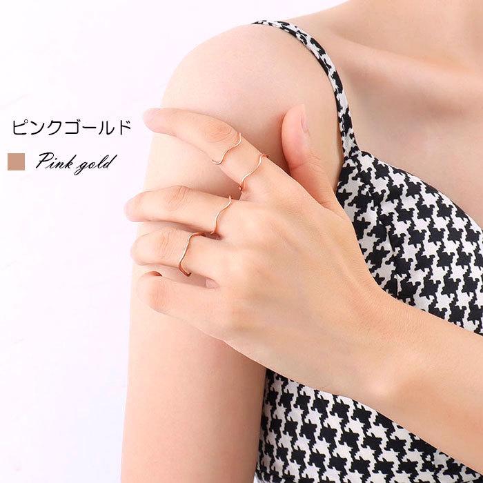 リング 指輪 0.8mm 波型 ステンレスリング ペアリング ジュエリー 男女兼用 アクセサリー サージカルステンレス 316 金属アレルギー対応 | BLUE LEAF | 06