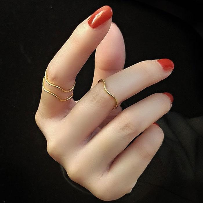 リング 指輪 0.8mm 波型 ステンレスリング ペアリング ジュエリー 男女兼用 アクセサリー サージカルステンレス 316 金属アレルギー対応 | BLUE LEAF | 12